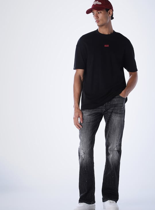 JACK & JONES Distressed Bootcut Jeans