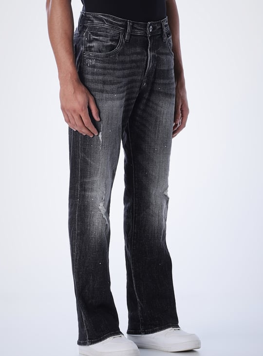 JACK & JONES Distressed Bootcut Jeans