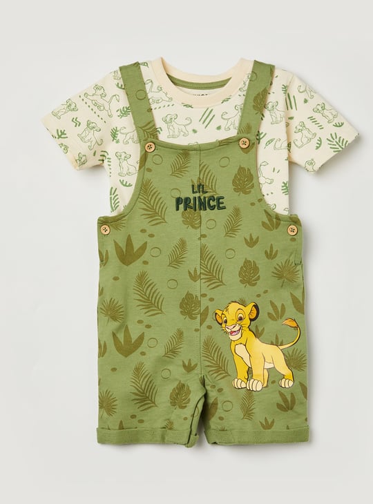 JUNIORS Boys Printed Dungarees with T-shirt
