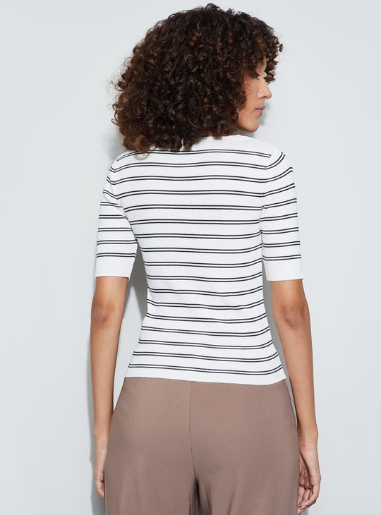 CODE CLASSIC Striped Knit Top