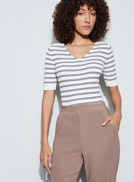 CODE CLASSIC Striped Knit Top