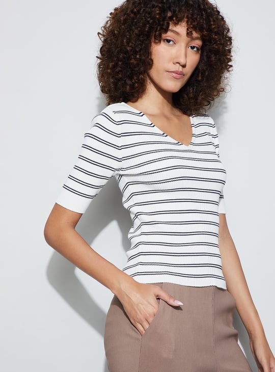 CODE CLASSIC Striped Knit Top