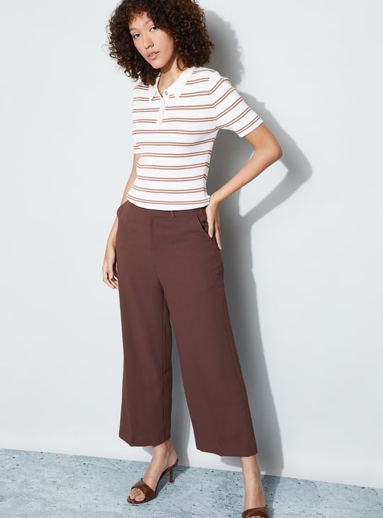 CODE CLASSIC Striped Knit Polo T-shirt