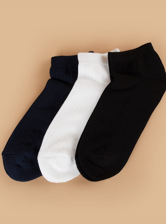 FORCA Ribbed Ankle Length Socks - Pack of 3