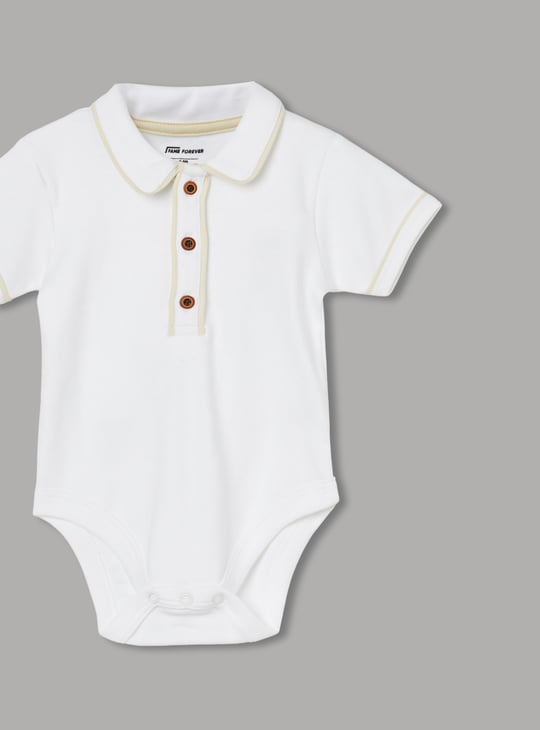 FAME FOREVER Boys Bodysuit with Striped Suspender Shorts