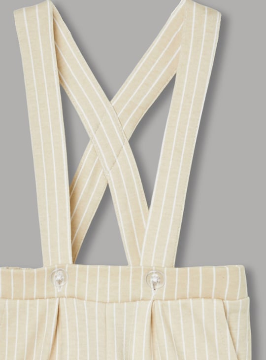 FAME FOREVER Boys Bodysuit with Striped Suspender Shorts
