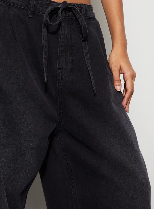 GINGER Washed Wide Leg Jeans