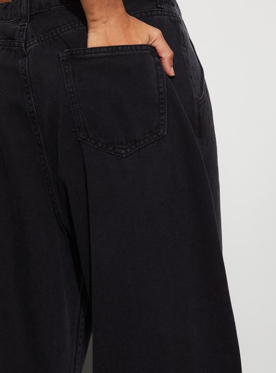 GINGER Washed Wide Leg Jeans