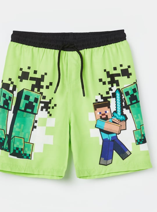 KIDSVILLE Boys Minecraft Print Shorts