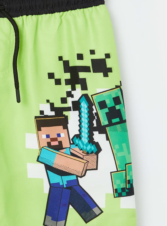 KIDSVILLE Boys Minecraft Print Shorts