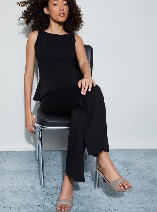 CODE Solid Peplum Top