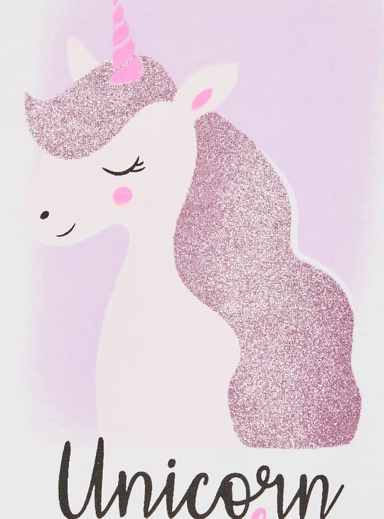 JUNIORS Girls Unicorn Print T-shirt