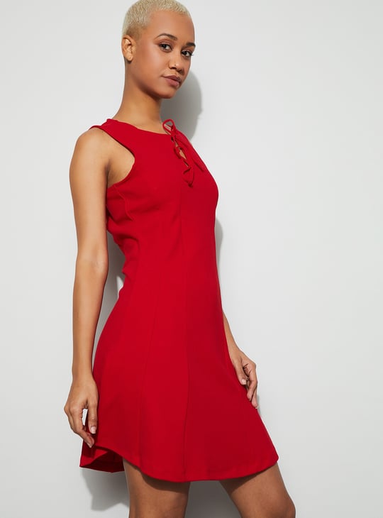GINGER Bow Tie-Up A-line Dress