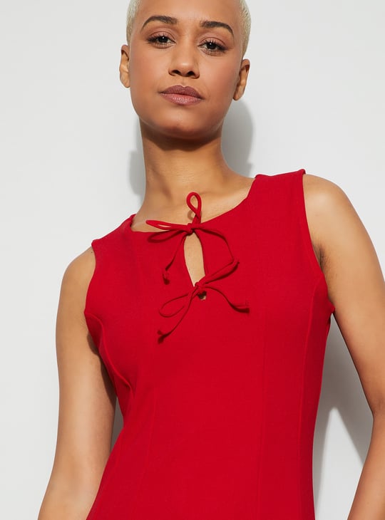 GINGER Bow Tie-Up A-line Dress