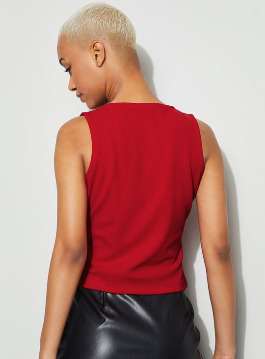 GINGER Tie-Up Neck Top