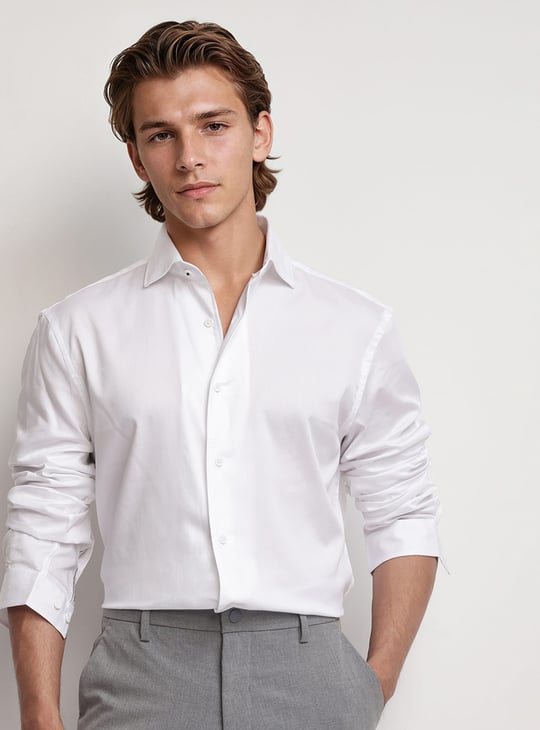 RARE RABBIT Solid Relaxed Fit Shirt