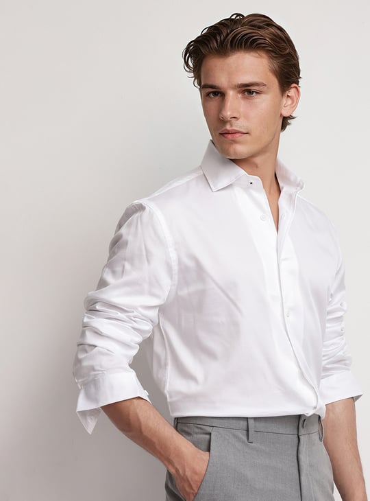 RARE RABBIT Solid Relaxed Fit Shirt