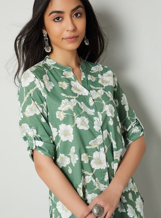 MELANGE Floral Print Straight Kurti