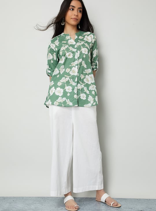 MELANGE Floral Print Straight Kurti