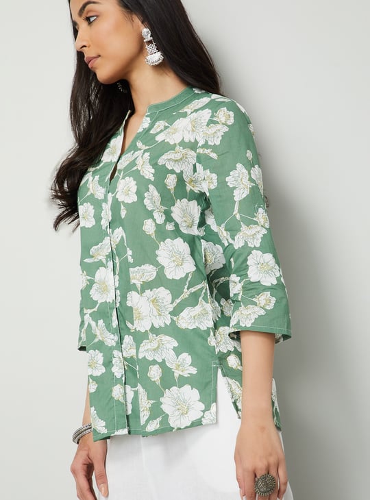 MELANGE Floral Print Straight Kurti