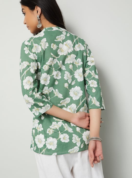 MELANGE Floral Print Straight Kurti