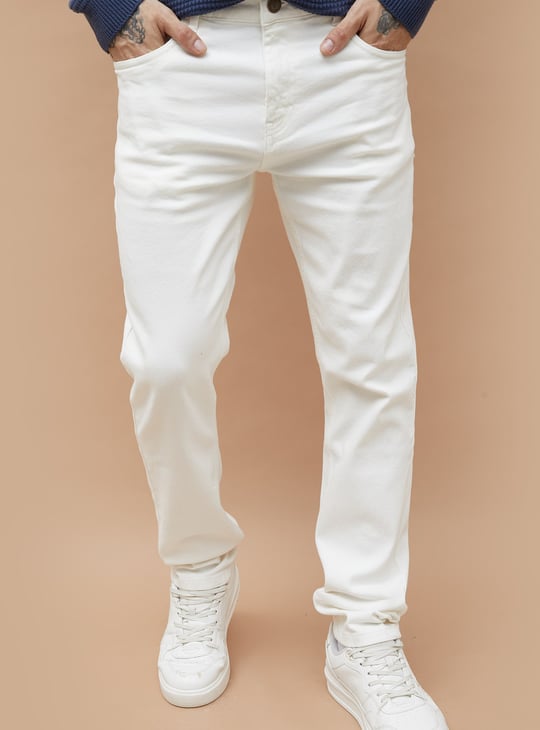 DENIMIZE Solid Slim Straight Jeans