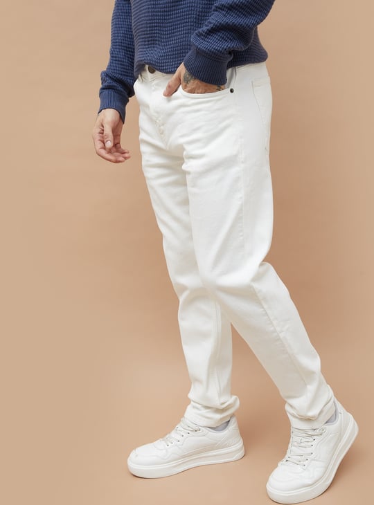DENIMIZE Solid Slim Straight Jeans