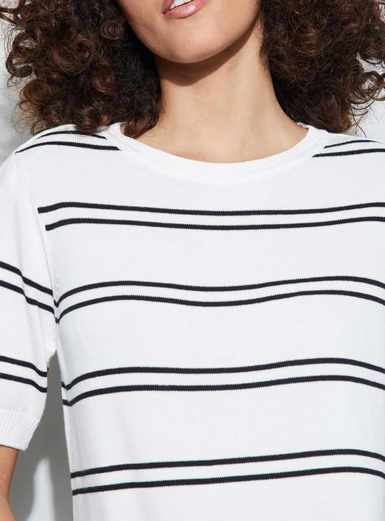 FAME FOREVER Striped Knit Top
