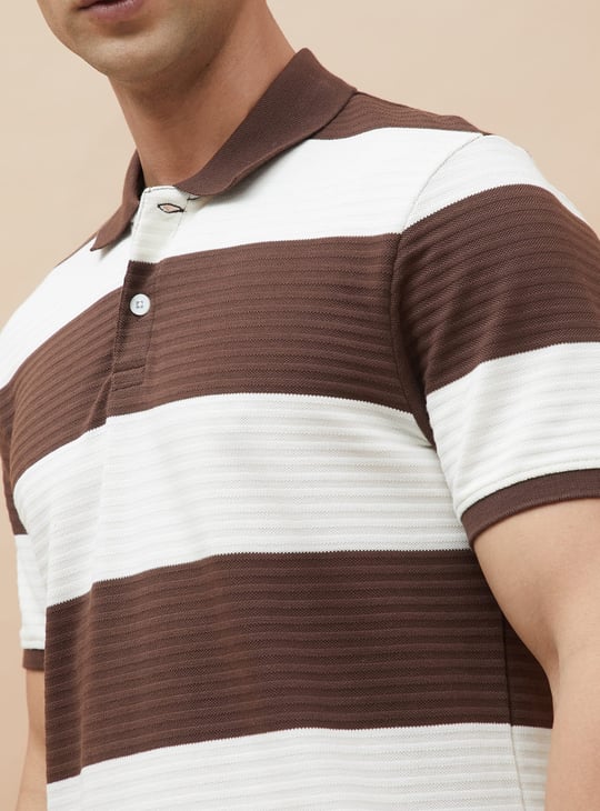 CODE Striped Polo T-shirt