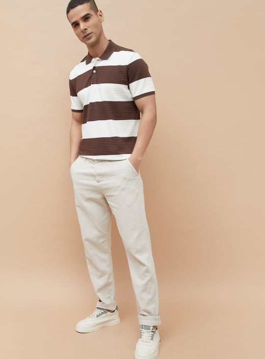 CODE Striped Polo T-shirt