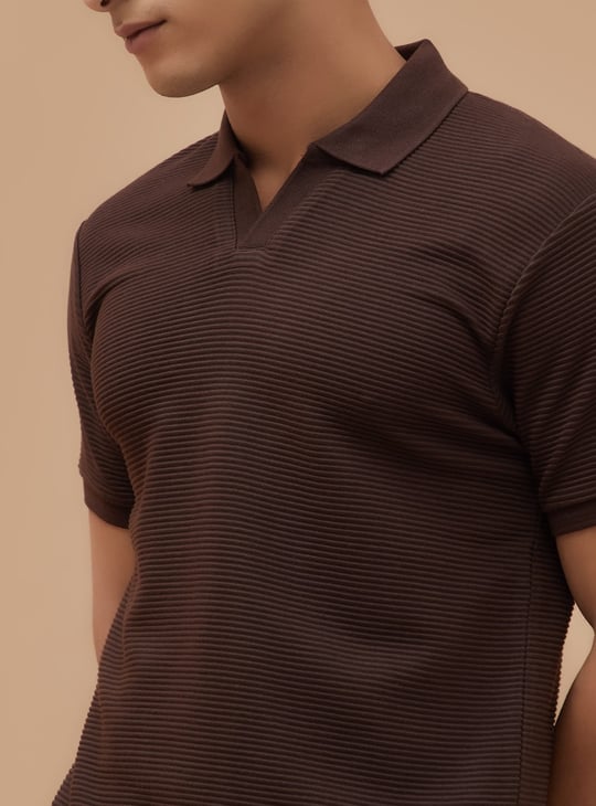 SmileyWorld Striped Johnny Collar T-shirt