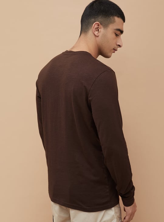 FAME FOREVER Solid Henley T-shirt