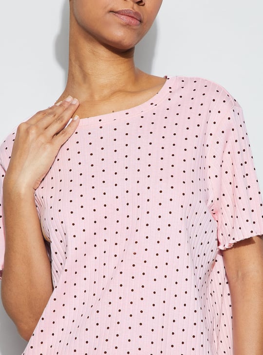 GINGER Polka-Dot Print Night Suit