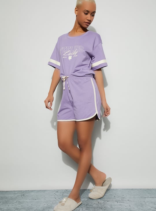 GINGER Contrast Trim Lounge Shorts