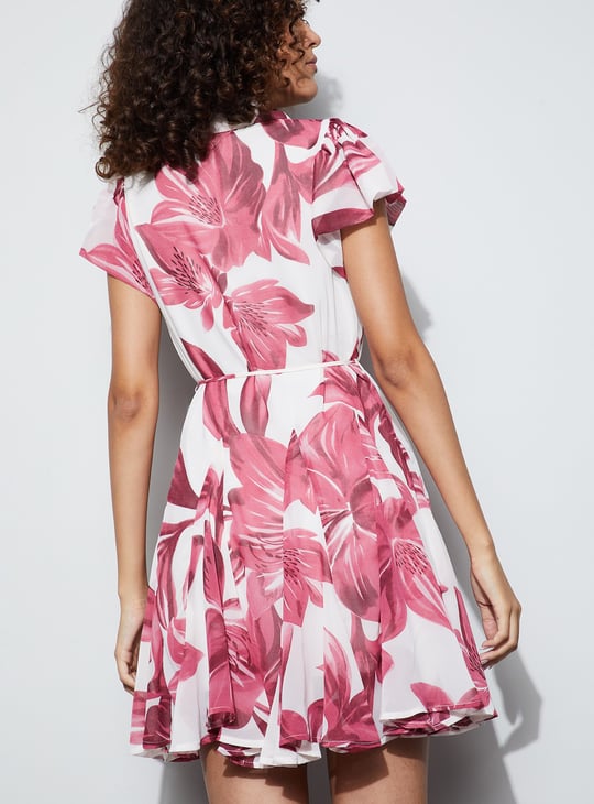 CODE Floral Print A-Line Dress