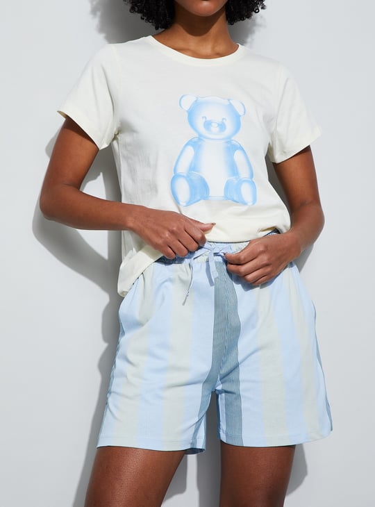 GINGER Striped Lounge Shorts