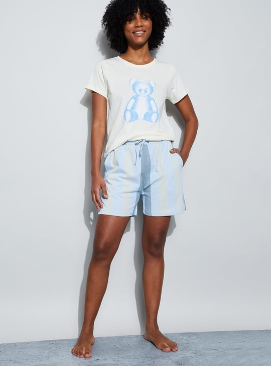 GINGER Striped Lounge Shorts