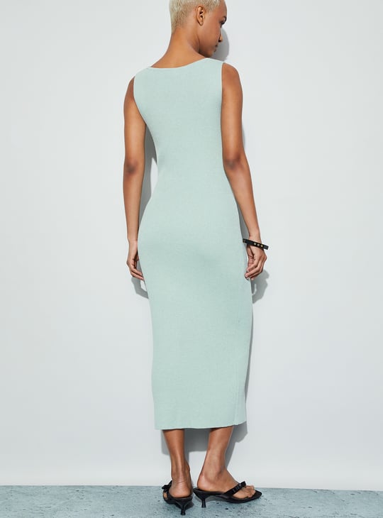 slim fit dress slacks Women's Green Bodycon Dress Long Sleeve Midi