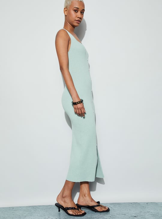 mint green and purple dress Harbor Mist Ribbed Tank Dress main image 1