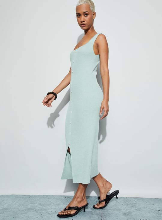 GINGER Ribbed Slitted Bodycon Dress
