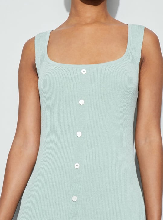 GINGER Ribbed Slitted Bodycon Dress