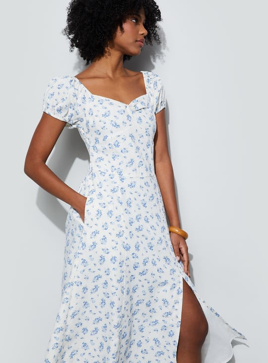 GINGER Floral Print Midi Dress