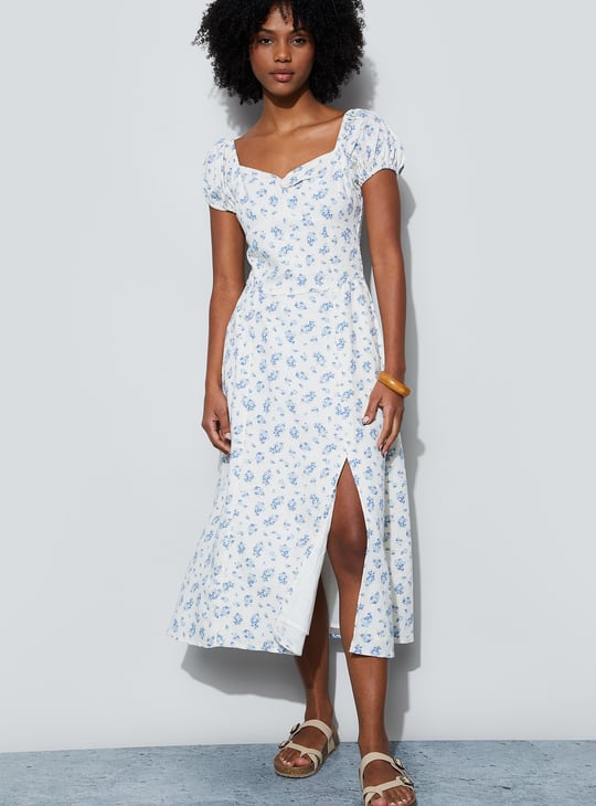 GINGER Floral Print Midi Dress