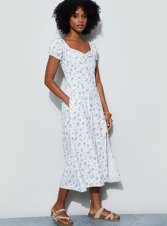 GINGER Floral Print Midi Dress