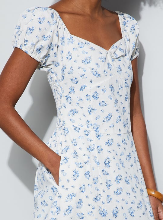 GINGER Floral Print Midi Dress