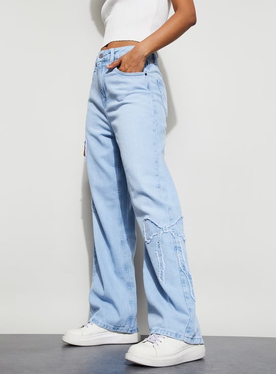 GINGER Appliqued Straight Fit Jeans