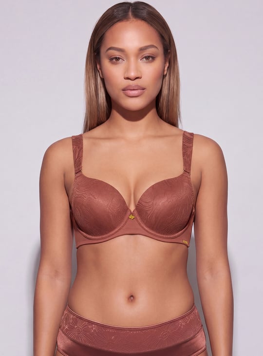 AMANTE Signature Lace Padded Wired Seamed T-Shirt Bra