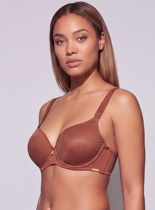 AMANTE Signature Lace Padded Wired Seamed T-Shirt Bra