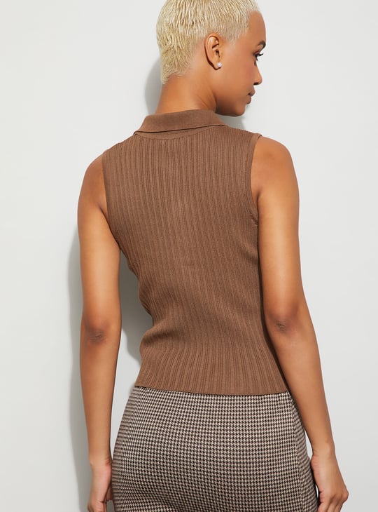 GINGER Knit Collared Top