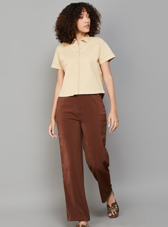 KRAUS Solid Crop Shirt